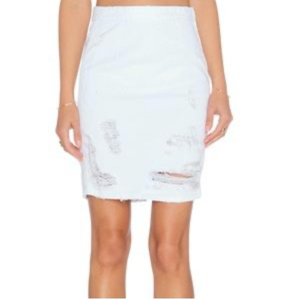 Lovers + Friends White Pencil Skirt Knee-Length Casual Sz 26